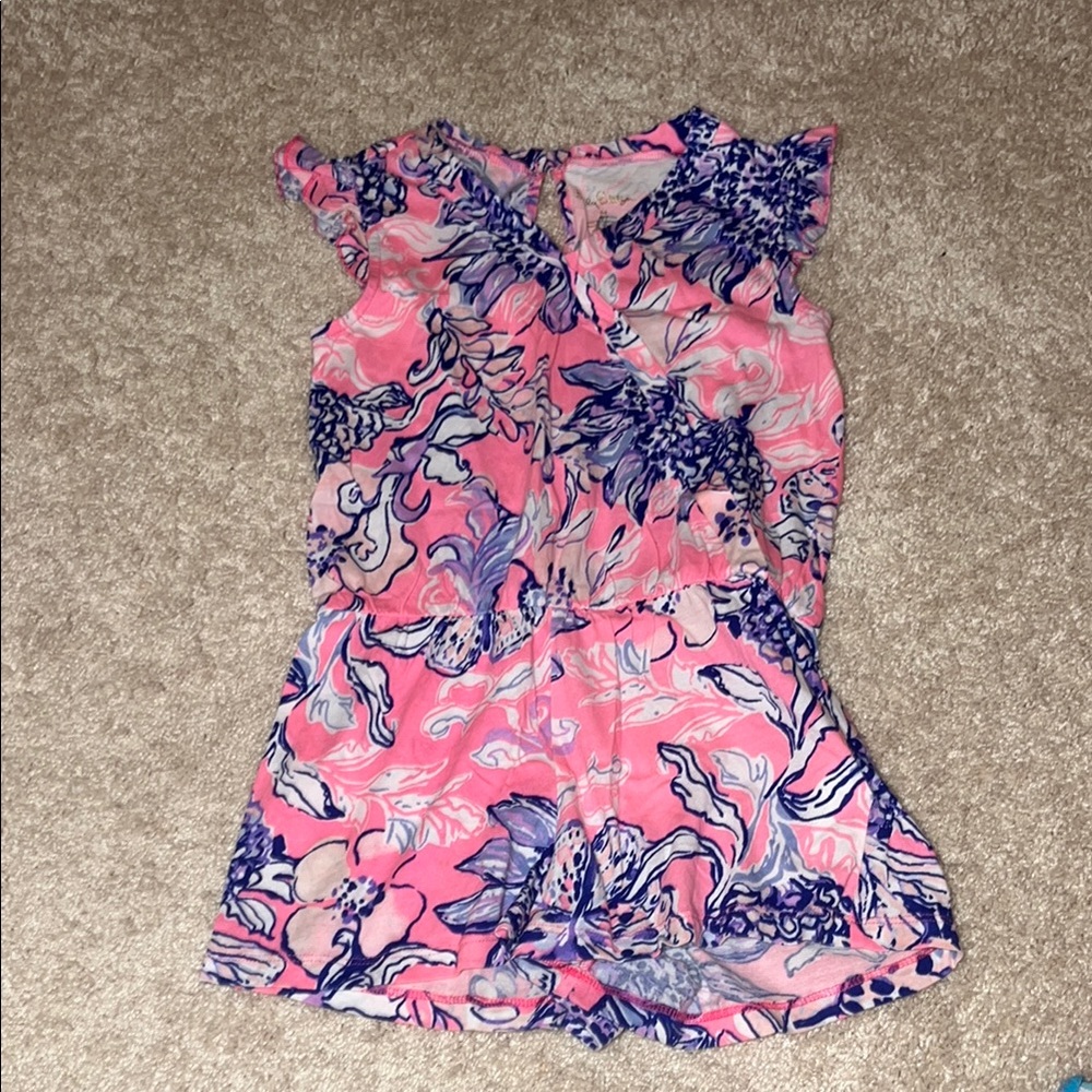 Lilly Pulitzer Girls Pink and Purple Romper
